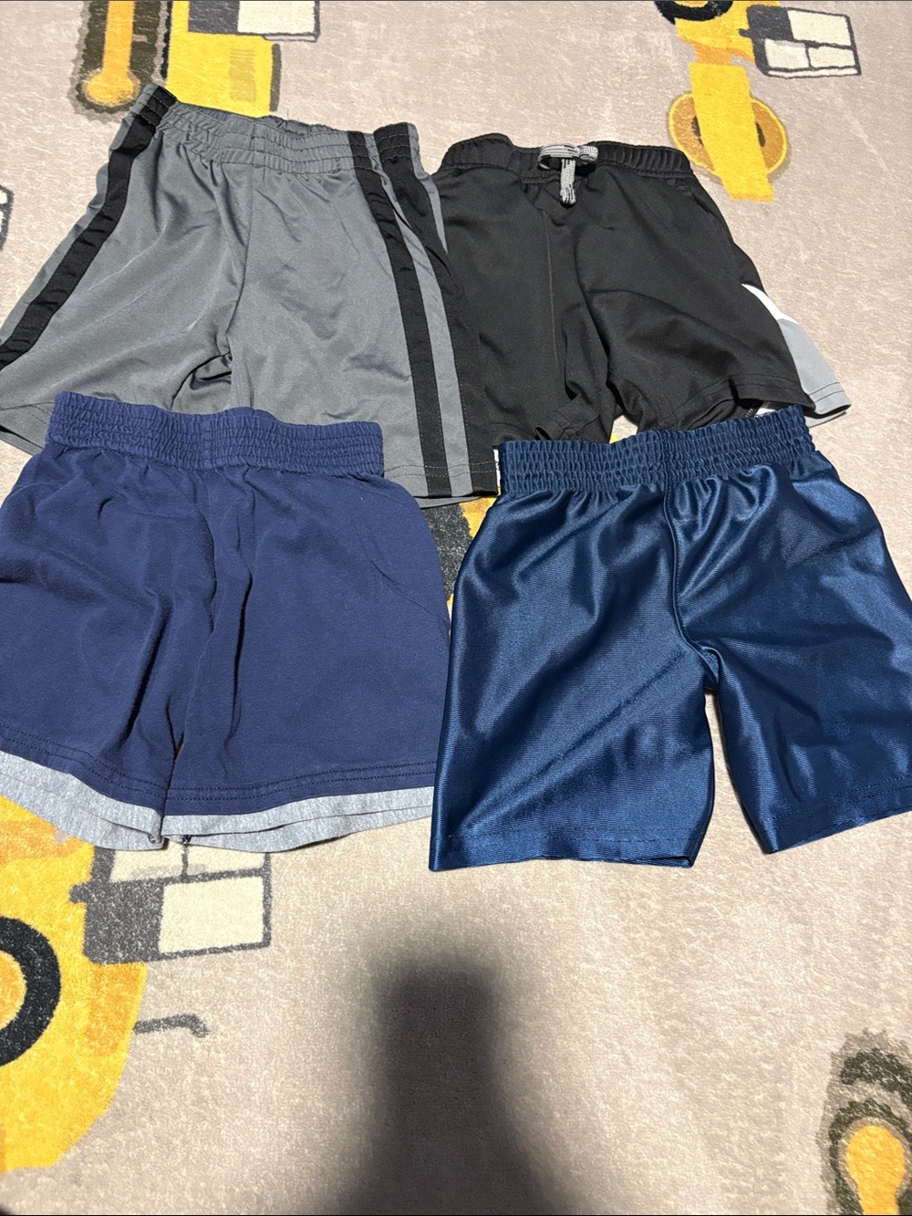 Kids Athletic Shorts Pack - Navy, Gray, Black, Blue